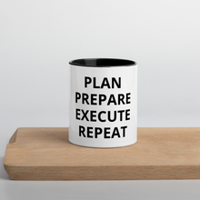 Load image into Gallery viewer, Plan Prepare Execute Repeat Mug with Color Inside
