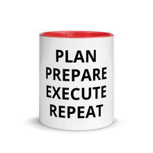 Load image into Gallery viewer, Plan Prepare Execute Repeat Mug with Color Inside